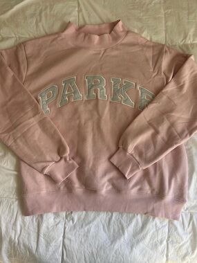 Parker Pink Mock-Neck Pullover Sweater